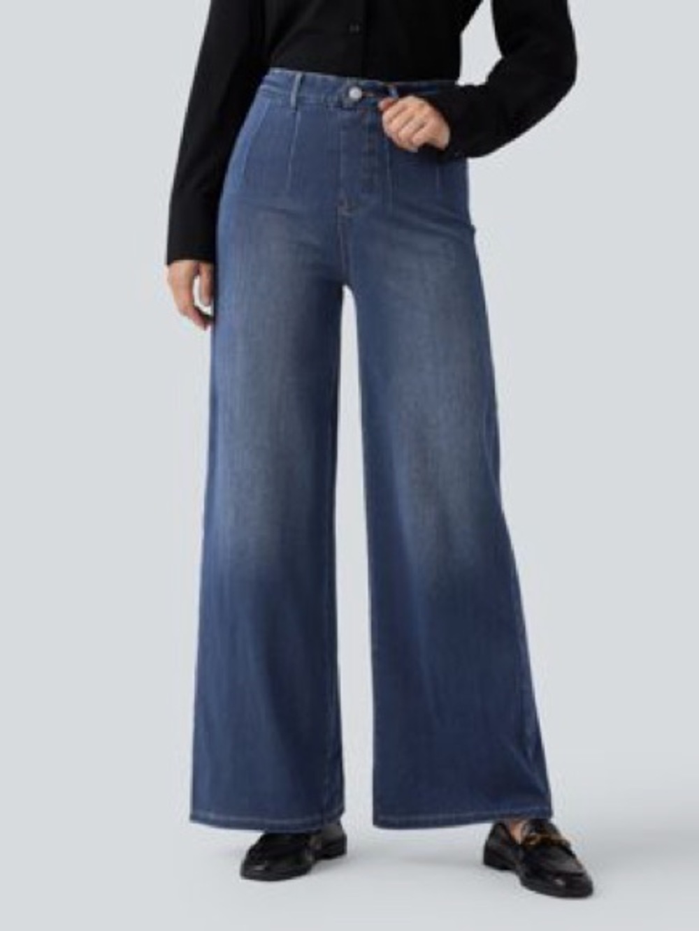 HALARA High-Rise Wide Leg Jeans - Blue